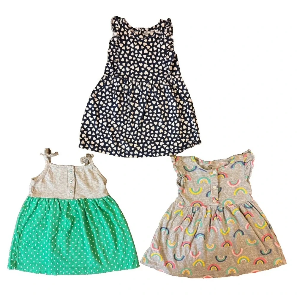 Baby Girl 12 Months Dress Dresses Lot Spring Short‎ Sleeved Summer Rainbows Dots